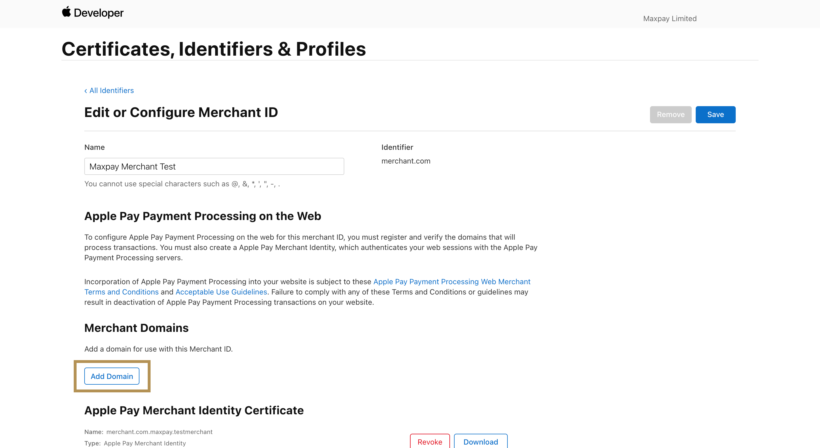 ApplePay Domain(s) verification