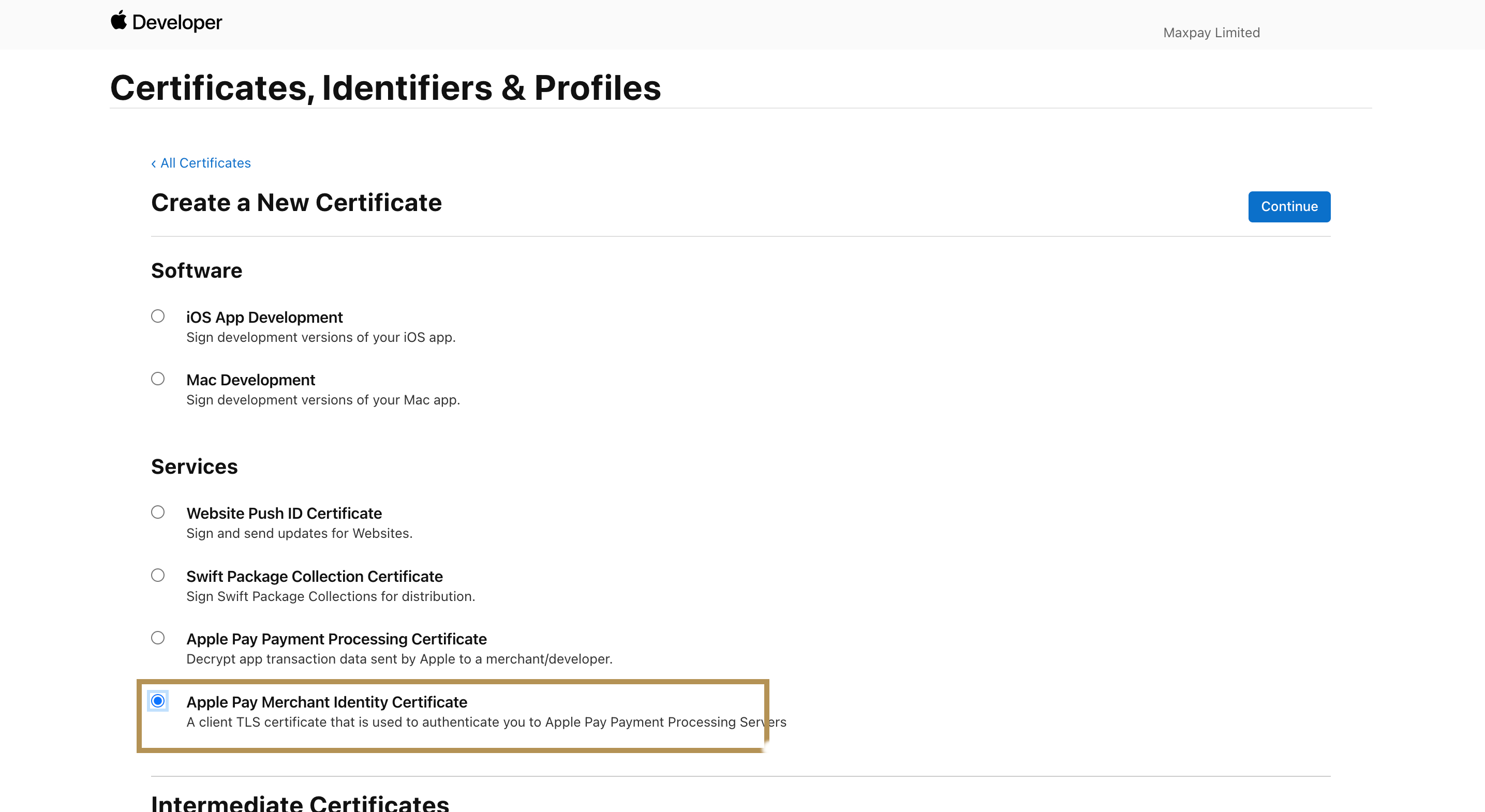 Generating a Merchant Identity Certificate